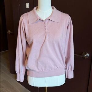 Dazy Light Pink Collared Sweater